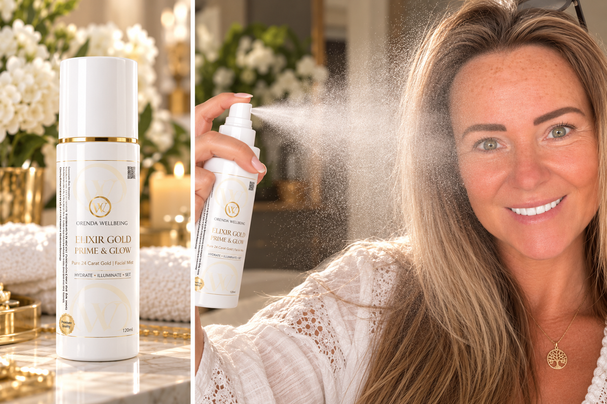 Elixir Gold Prime & Glow | 24 Carat Gold Facial Mist | 120ml